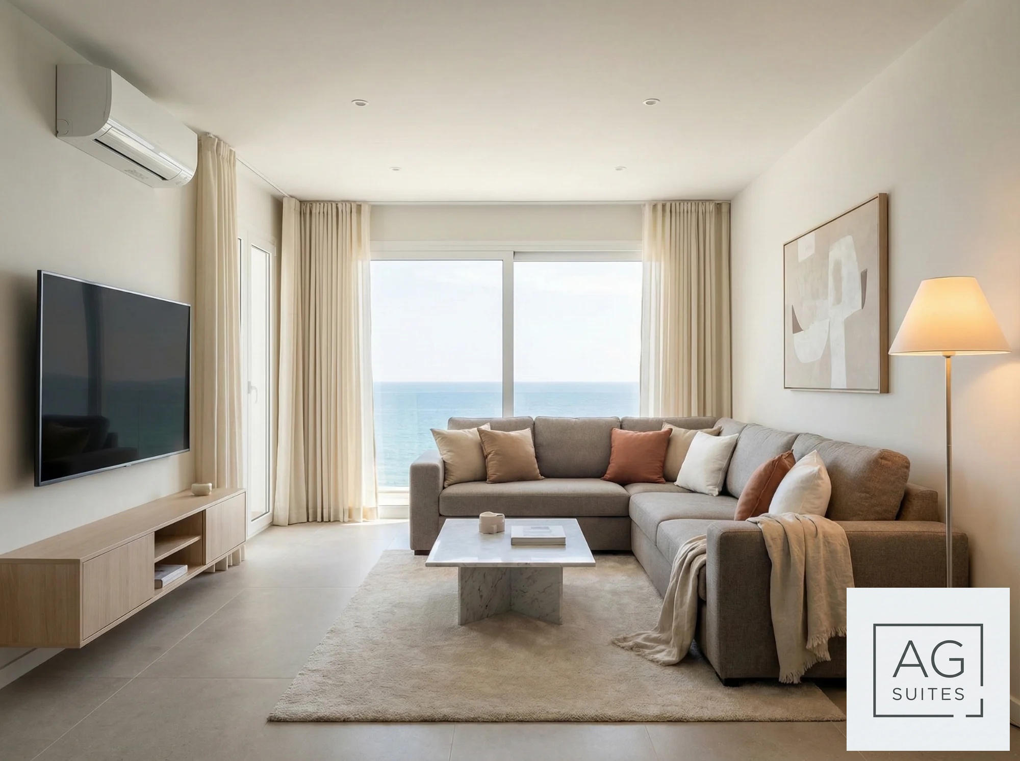 Apartment Artemis living room with sea view