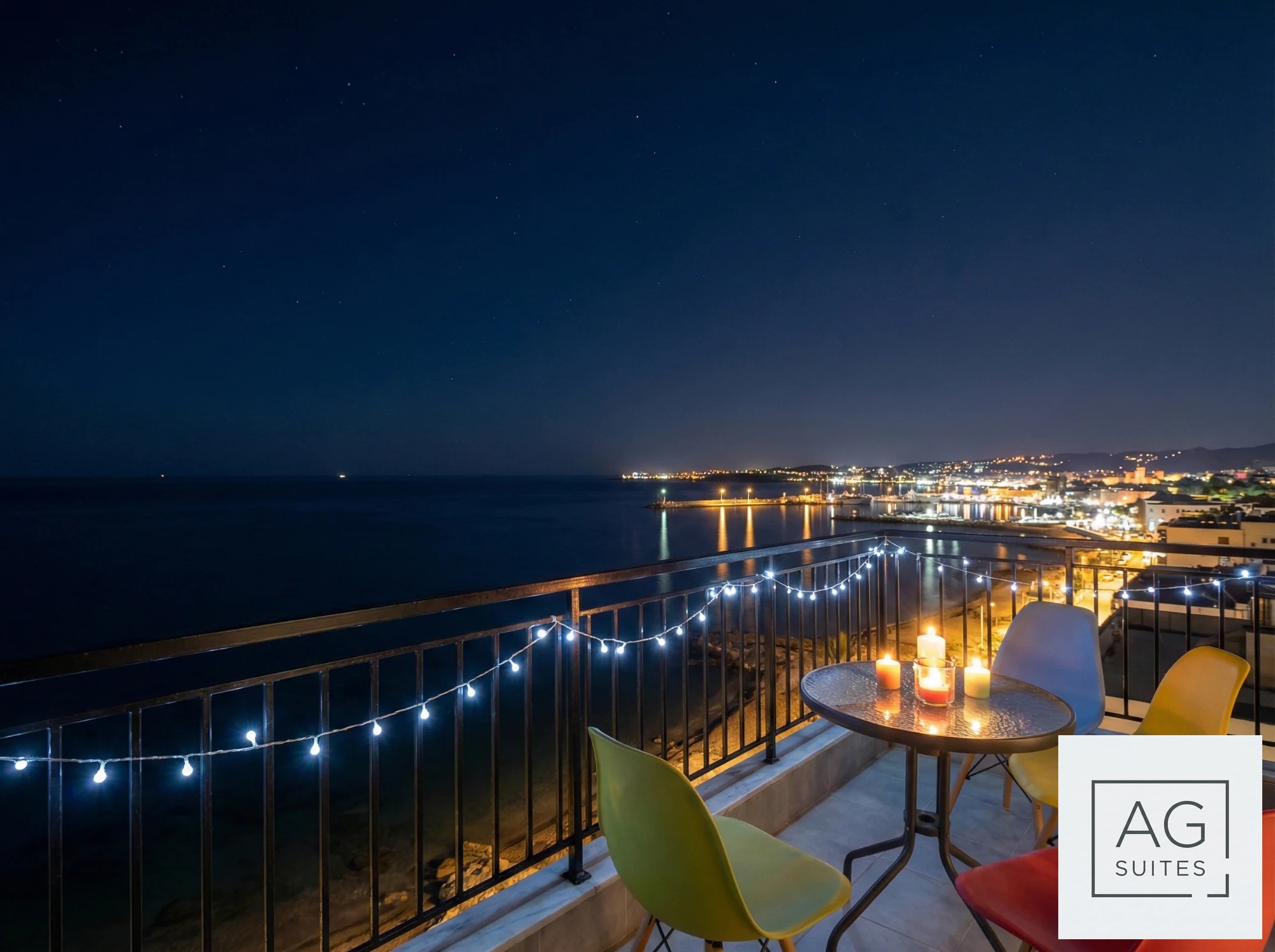 Apartment Fedra balcony with night view